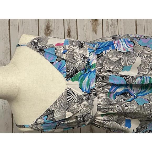 Yumi Kim multicolored Asian-inspired floral silk racerback babydoll top Size XS - Picture 2 of 6